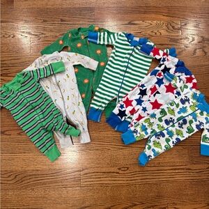 Assorted Kids One-Piece Pajamas - Green Stripe & Patterned Styles